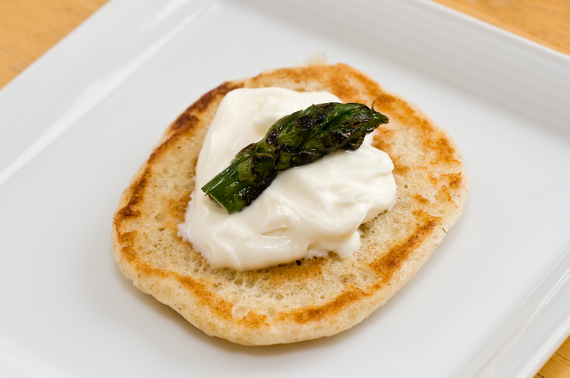 Blin With Creme Fraiche and Roasted Asparagus Blin With Creme Fraiche and Roasted Asparagus