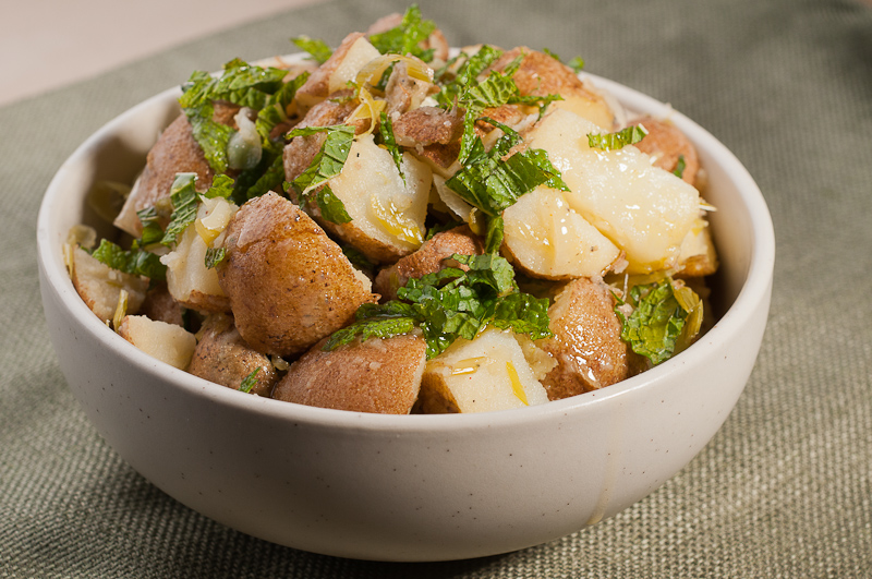 Green Garlic and Mint Potato Salad