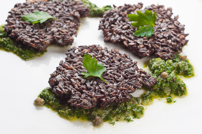 Black Rice Fritters with Chimichurri