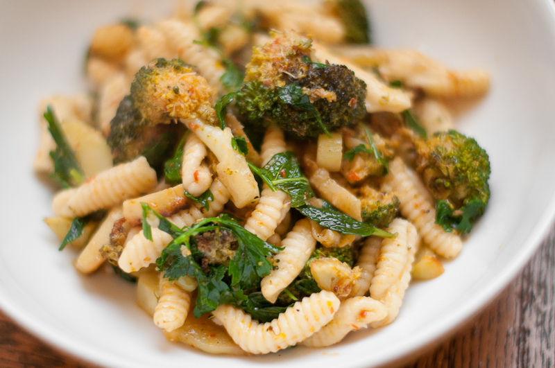 Cavatelli with Slow Roasted Broccoli and Harissa