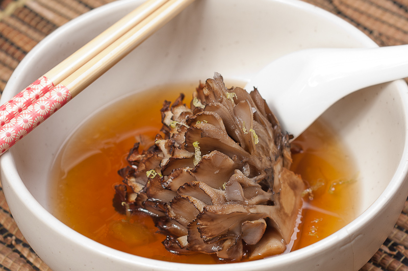 Roasted Maitake Mushroom In Smoky Tea Broth