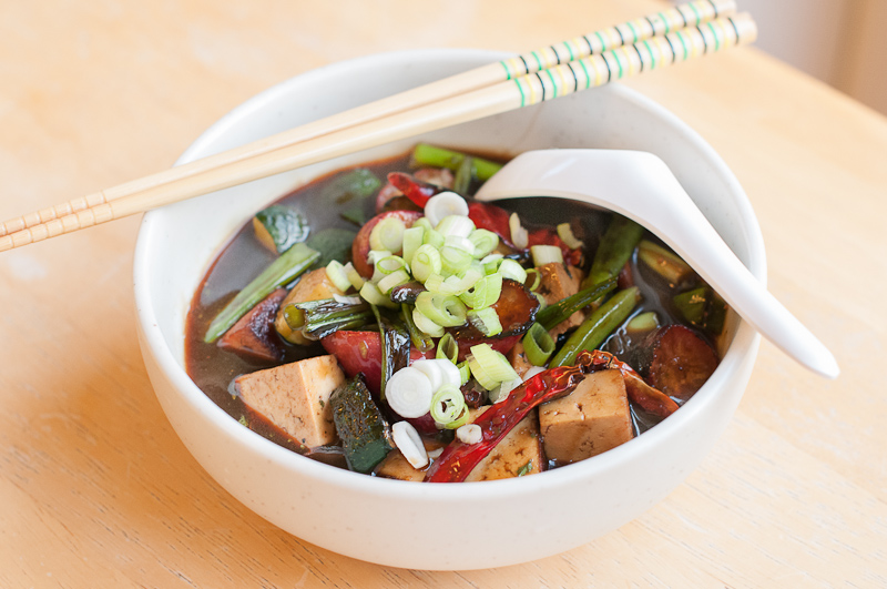 Mission Chinese Style Tofu with Radish and Shiso